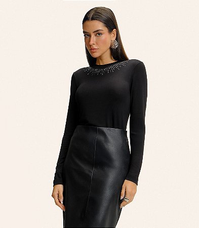 Blusa Feminina Manga Longa em Visco Tricot Endless E15983