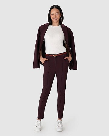 Calça Slim Feminina Alfaiataria Em Viscose Com Elastano 1000124734