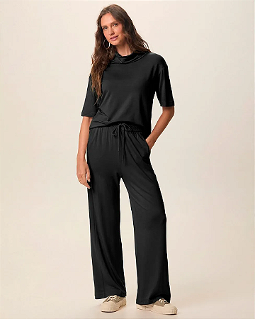 Conjunto Feminino Blusa Gola Alta E Calça Bolso Faca Em Moletinho De Viscose 1000138567