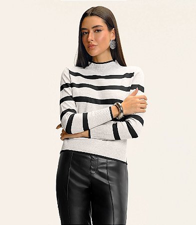 Blusa Feminina Tricot Listrado  e15940