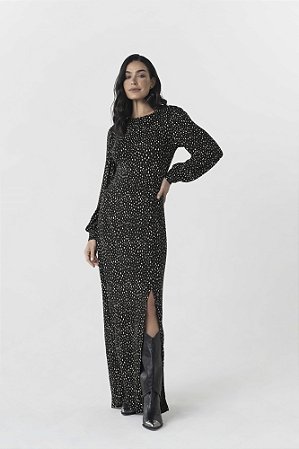 Vestido Longo Visco Maquinetado 617128