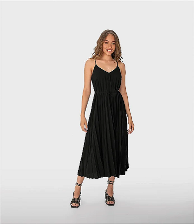 Vestido Midi Malwee Plissado 100121268