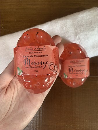 Sabonete Massageador de Morango com Champanhe