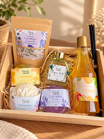 Kit Aromas da Natureza - Caixote de madeira