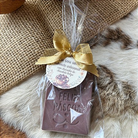 Sabonete em barra "Feliz Páscoa" no celofane 100g - (cores e aromas sortidos)