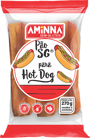 Pão SG para Hot Dog - 270g (3 unidades de 90g)