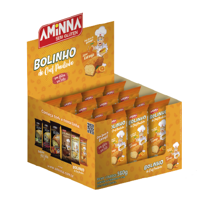 Bolinho do Chef Paulinho sabor Laranja - 35g Cx Com 16 unidades