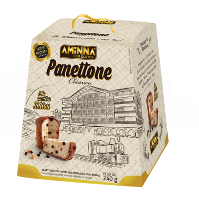 Panettone Clássico com Frutas Cristalizadas e Uvas Passas - 240g