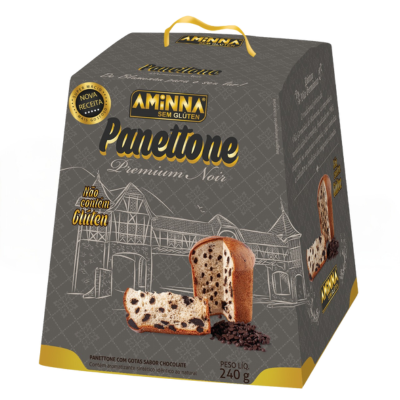 Panettone Premium Noir com Gotas Sabor Chocolate - 240g