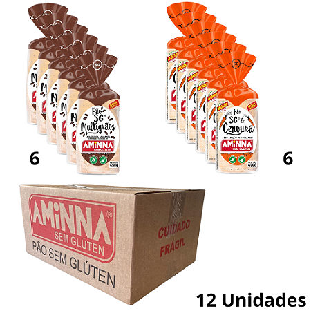 Caixa de Pães MEIO A MEIO - MULTIGRÃOS/CENOURA