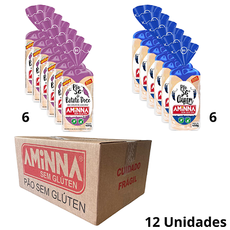 Caixa de Pães MEIO A MEIO - BATATA DOCE/AIPIM