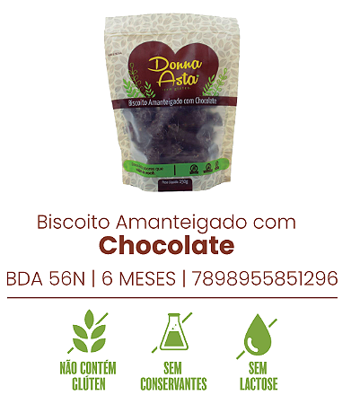 Biscoito Amanteigado com Chocolate - Dona Asta - 150g