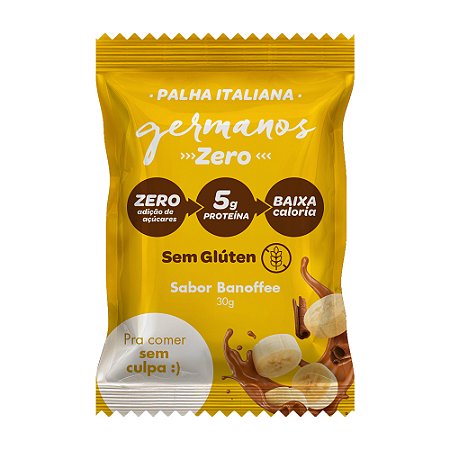 Palha Italiana Germano's Zero - Sabor Banoffee 30g - Embalagem c/10 unidades