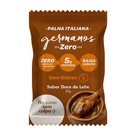 Palha Italiana Germano's Zero - Sabor Doce de Leite 30g - Ebalagem c/10 unidades