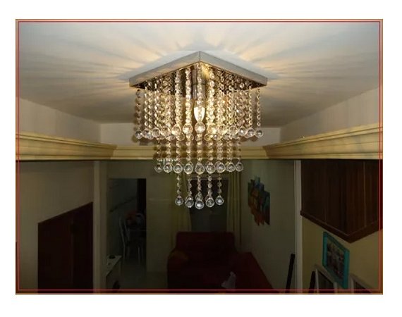 Lustre Cristais Acr 40cm Comp.inox Espelh 3131401