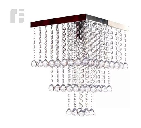 Lustre Cristais Acr 40cm para sala esfera