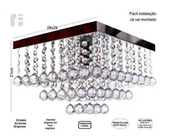 Lustre para tetos rebaixados esfera