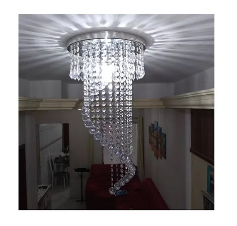 Lustre espiral esfera lapis sala quarto