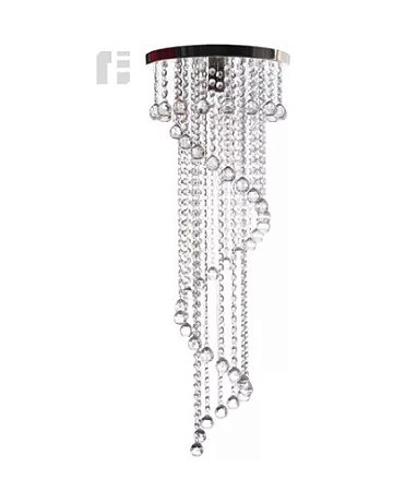 Lustre Cristais Acrílicos Espiral 85cm Sala, Escada 30851dv