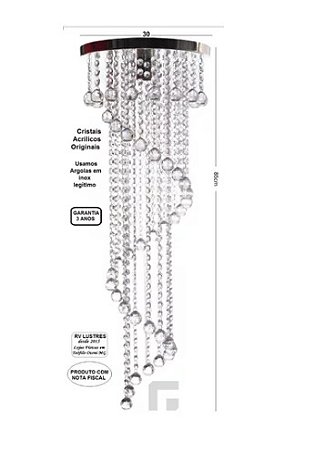 Lustre Espiral de 2 voltas 85cm