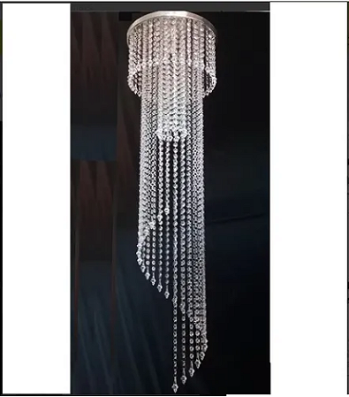 Lustre Crist Acril Espiral Com 1,70m Base 40m P/ 1lâmp