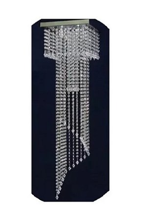 Lustre Cristal Acr Espiral Inox De 1,30m Base31cm 251.014i