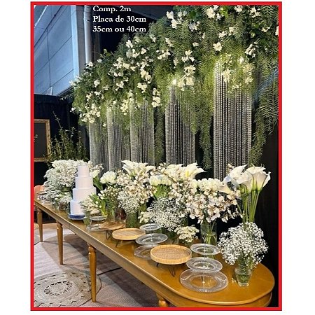 Lustre para Ornamentação Bifê Festas 2m placa 30cm sem corrente