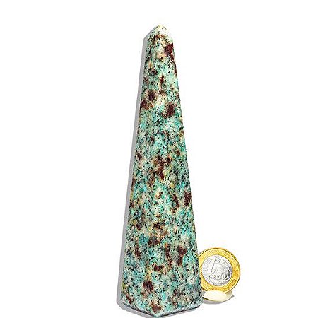 Obelisco Amazonita Paraiba Pedra Natural 14 a 15 cm