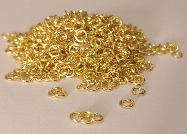 Kit 4 Argola Dourada de 3 mm Para montagem de Joias, Brincos, pingentes, pulseiras e Elos para Berloque