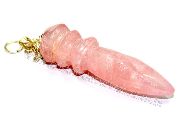 10 Pendulo Egipcio Pedra Quartzo Rosa ATACADO REFF PE2967