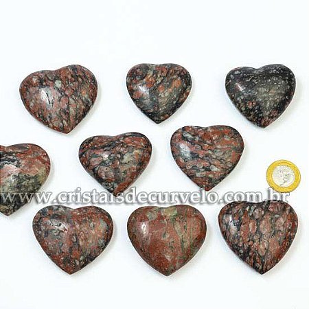 20 Coração Pedra Unakita Brasileira Natural 4.7 a 6.5cm ATACADO
