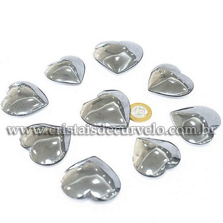 10 Coração Pedra Hematita Natural 4.7 a 6.5cm ATACADO