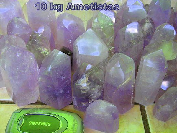 10  kg Ametista Gerador Pontas Lapidado COMUM  Pedras de Garimpo ATACADO