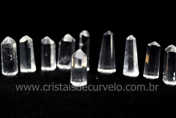 100 Mini Pontinha Quartzo Cristal Pedra Extra Natural 25 a 35mm Atacado