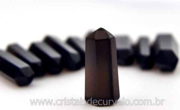 100 Mini Pontinha Obsidiana Negra Pedra Natural Extra 25mm