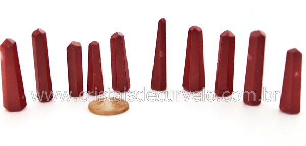 10 Mini Pontinha Gerador JASPE VERMELHO Pedra Extra Lapidado Tamanho 2.5  Cm