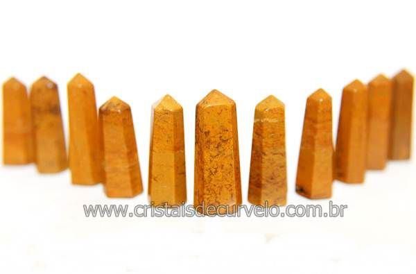 100 Mini Pontinha Gerador Jaspe Amarelo ou Jaspe Marrom Lapidado Tamanho 2.5 Cm