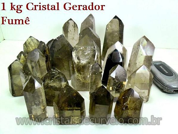 100 kg Fumê Cristal Gerador Pontas Lapidado COMUM  Pedras de Garimpo ATACADO