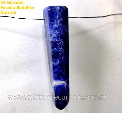 10 Mini Pontinha Sodalita Furado Para Pingente de Colar Furo Vazado Lateral 25 a 35mm Atacado