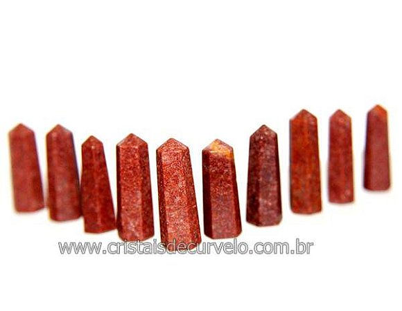 10 Mini Pontinha Quartzo Vermelho Pedra Natural 25 a 35mm Atacado