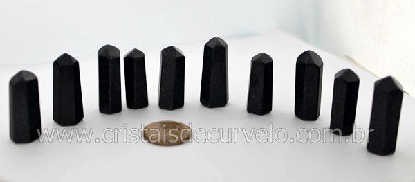 10 Mini Pontinha Quartzo Preto Pedra Extra Natural 25 a 35mm Atacado