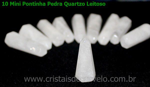 10 Mini Pontinha Gerador QUARTZO LEITOSO Pedra Extra Lapidado Tamanho 2.5  mm a 35 mm