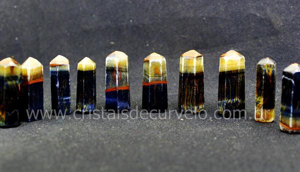 10 Mini Pontinha Gerador OLHO DE FALCAO Pedra Extra Lapidado Tamanho 2.5  Cm