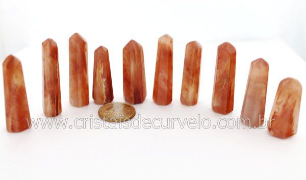 10 Mini Pontinha Gerador ARAGONITA VERMELHA Pedra Extra Lapidado Tamanho 2.5  Cm