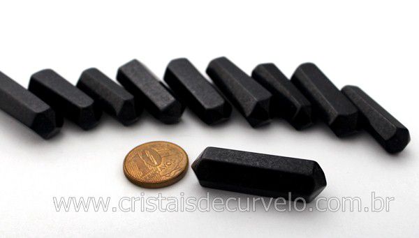 10 Bi Terminado QUARTZO PRETO Pedra Extra Lapidado Bi Ponta Tamanho 2.5  Cm