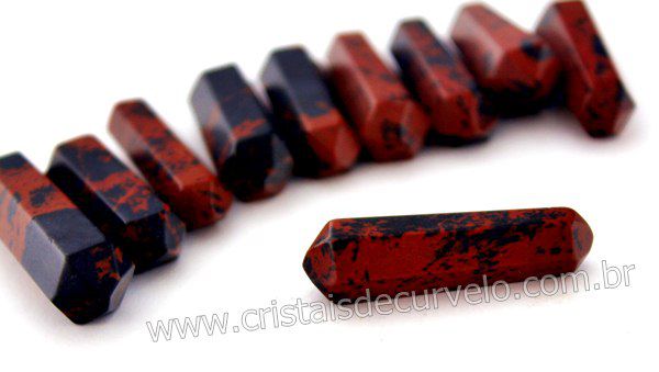 10 Bi Terminado OBSIDIANA MAHOGANY Pedra Extra Lapidado Bi Ponta Tamanho 2.5  Cm