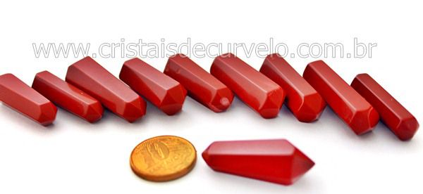 10 Bi Terminado JASPE VERMELHO Pedra Extra Lapidado Bi Ponta Tamanho 2.5  Cm