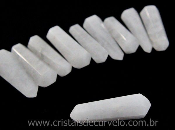 10 Bi Terminado CRISTAL QUARTZO LEITOSO Pedra Extra Lapidado Bi Ponta Tamanho 2.5  Cm