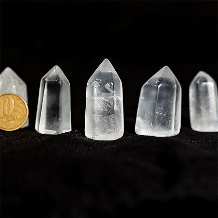 03 Und Ponta cristal Vibrada Pequeno 30 a 40 mm aproximadamente