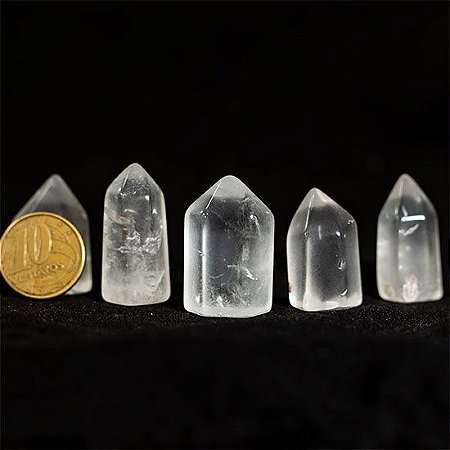 03 Und Ponta cristal Vibrada Pequeno 20 a 30 mm aproximadamente